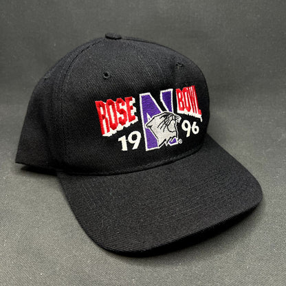 Vintage 1996 Rose Bowl Northwestern Wildcats Snapback Hat Korea
