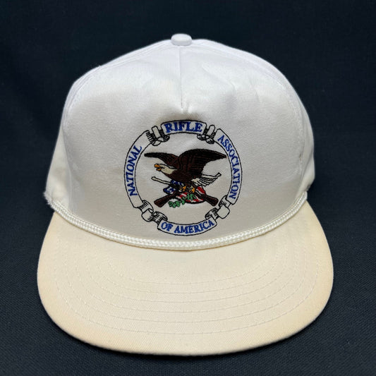 Vintage NRA National Rifle Association USA Strapback Hat White