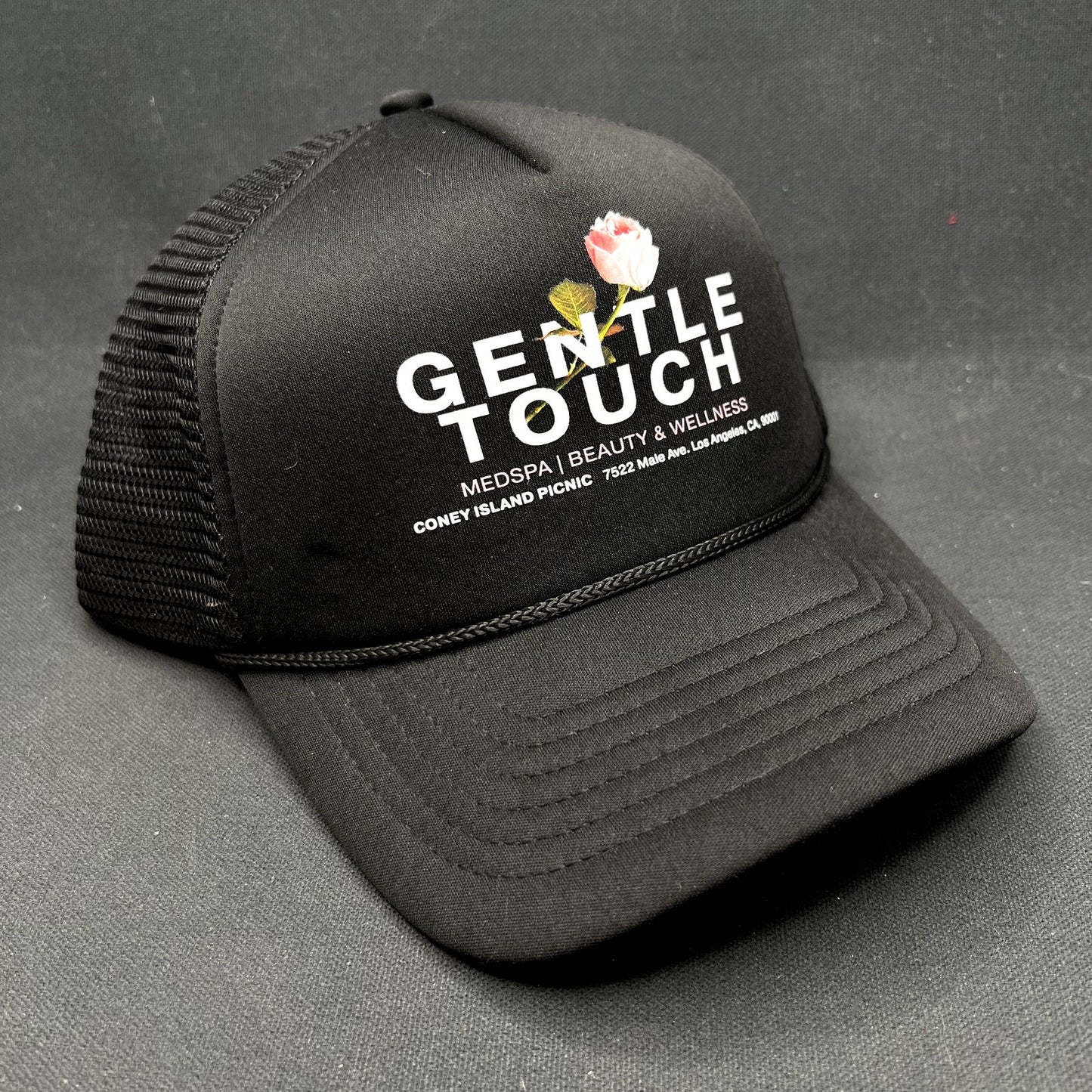 Coney Island Picnic Gentle Touch MedSpa Trucker Snapback Hat Black