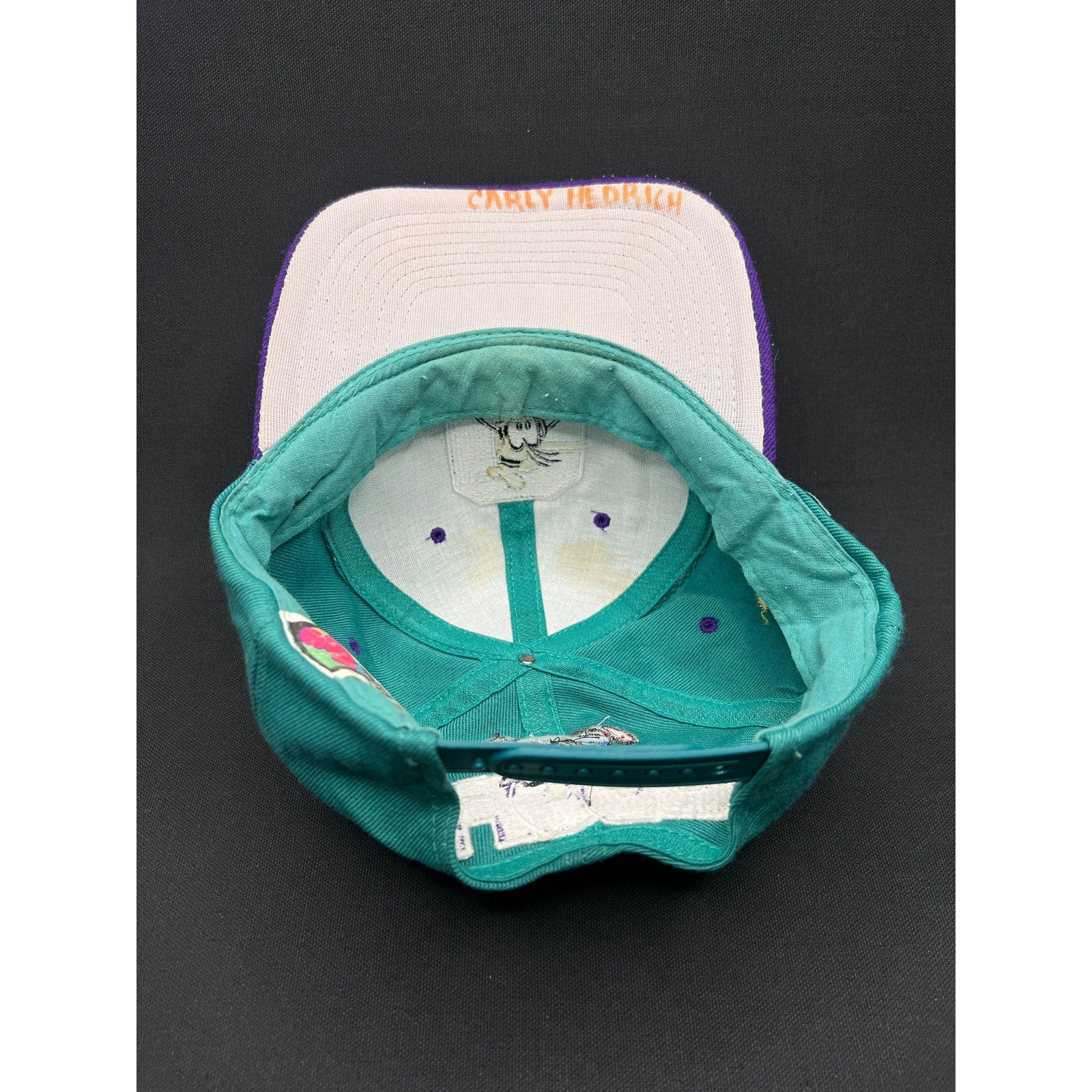 Vintage 1990s Goofy “G” Hat – Teal & Purple Snapback by Mickey Unlimited (Disney)