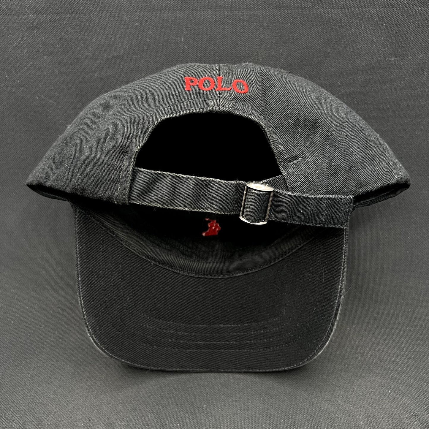 Polo Ralph Lauren Pony Strapback Hat Black Red Logo Adjustable Cap