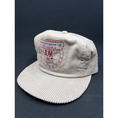 Vintage 1985 A&M Records Black Radio Exclusive Corduroy Snapback Hat Made in USA