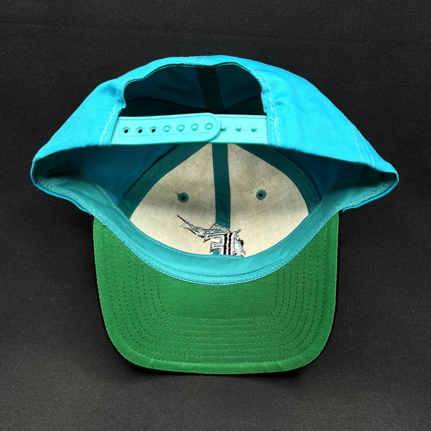 Vintage Florida Marlins Snapback Hat Twins Enterprise Teal MLB Cap