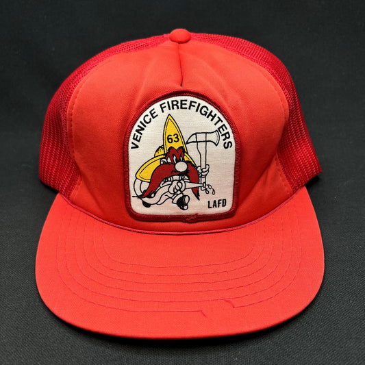 Vintage 1980s Venice Firefighters LAFD Mesh Trucker Snapback Hat