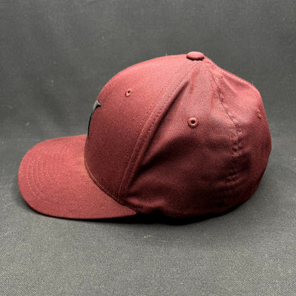 Hurley Flexfit S/M Burgundy Black Logo Stretch Fit Hat
