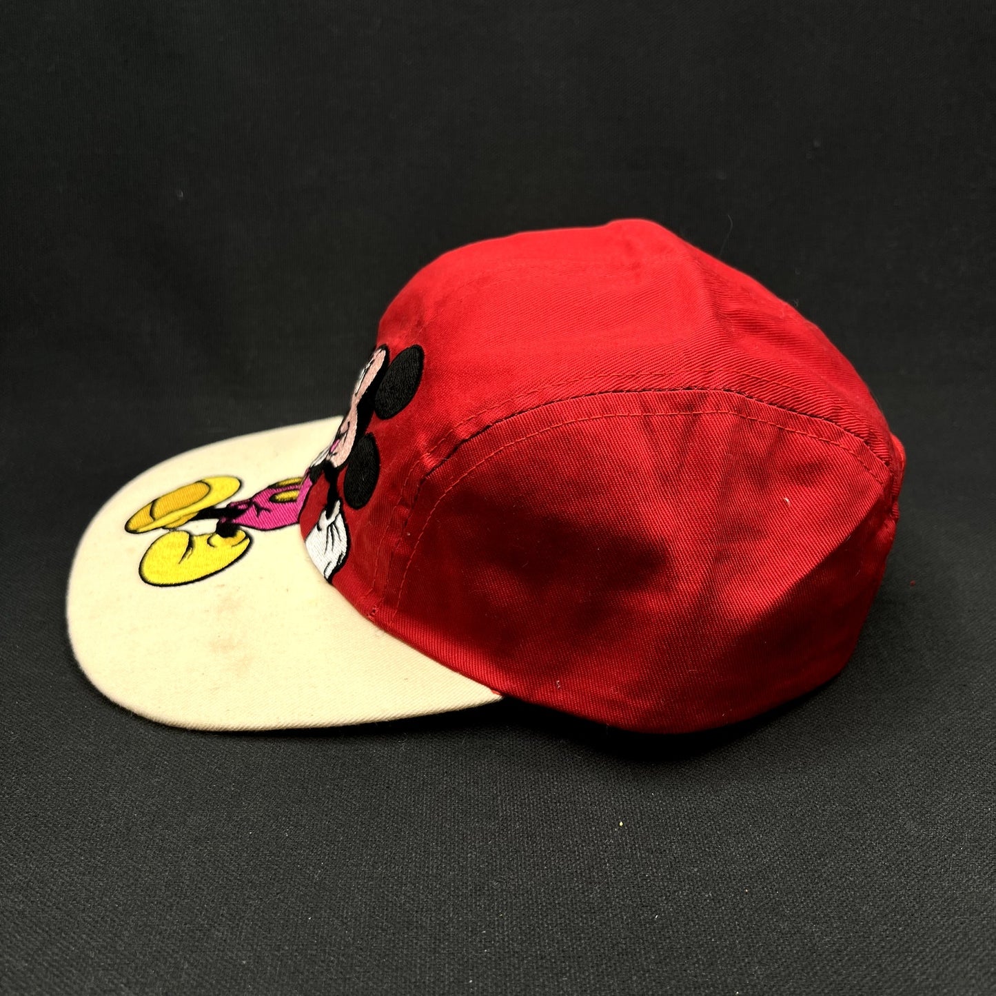 Disney Mickey Mouse Kids Snapback Hat Red White Embroidered Character Cap Youth