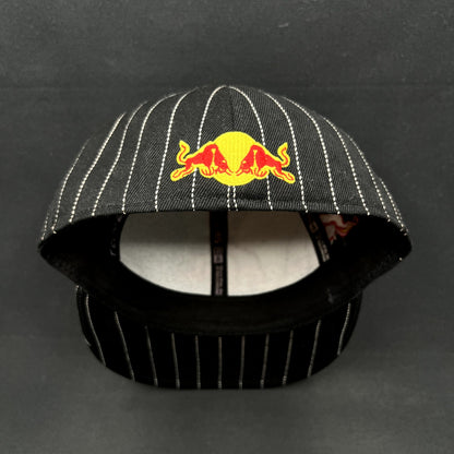 New Era 59FIFTY Red Bull Pinstripe Fitted Hat Black White Size 7 1/4