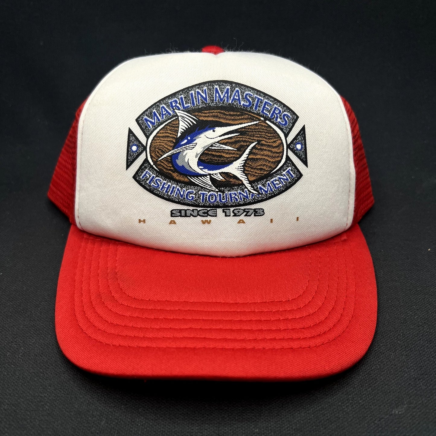 Vintage Marlin Masters Fishing Tournament Trucker Hat Snapback Hawaii