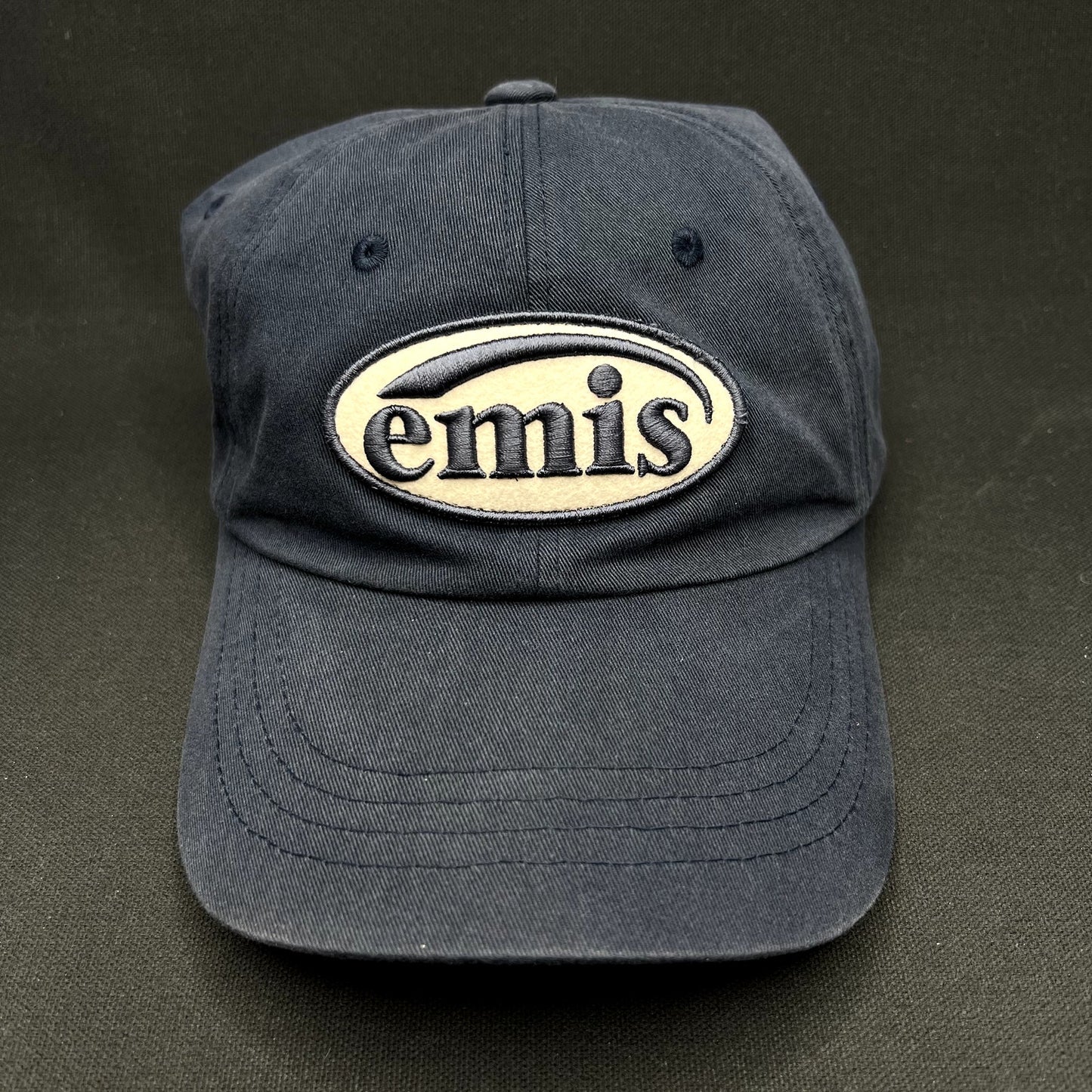 EMIS Strapback Hat Navy Minimal Logo Korean Brand Cap