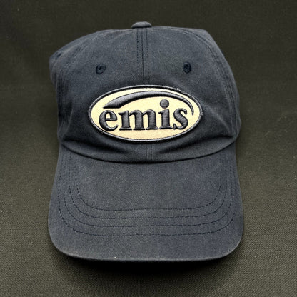 EMIS Strapback Hat Navy Minimal Logo Korean Brand Cap