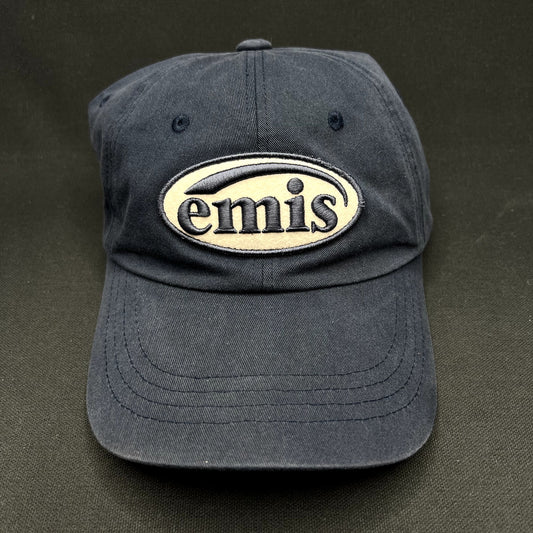 EMIS Strapback Hat Navy Minimal Logo Korean Brand Cap