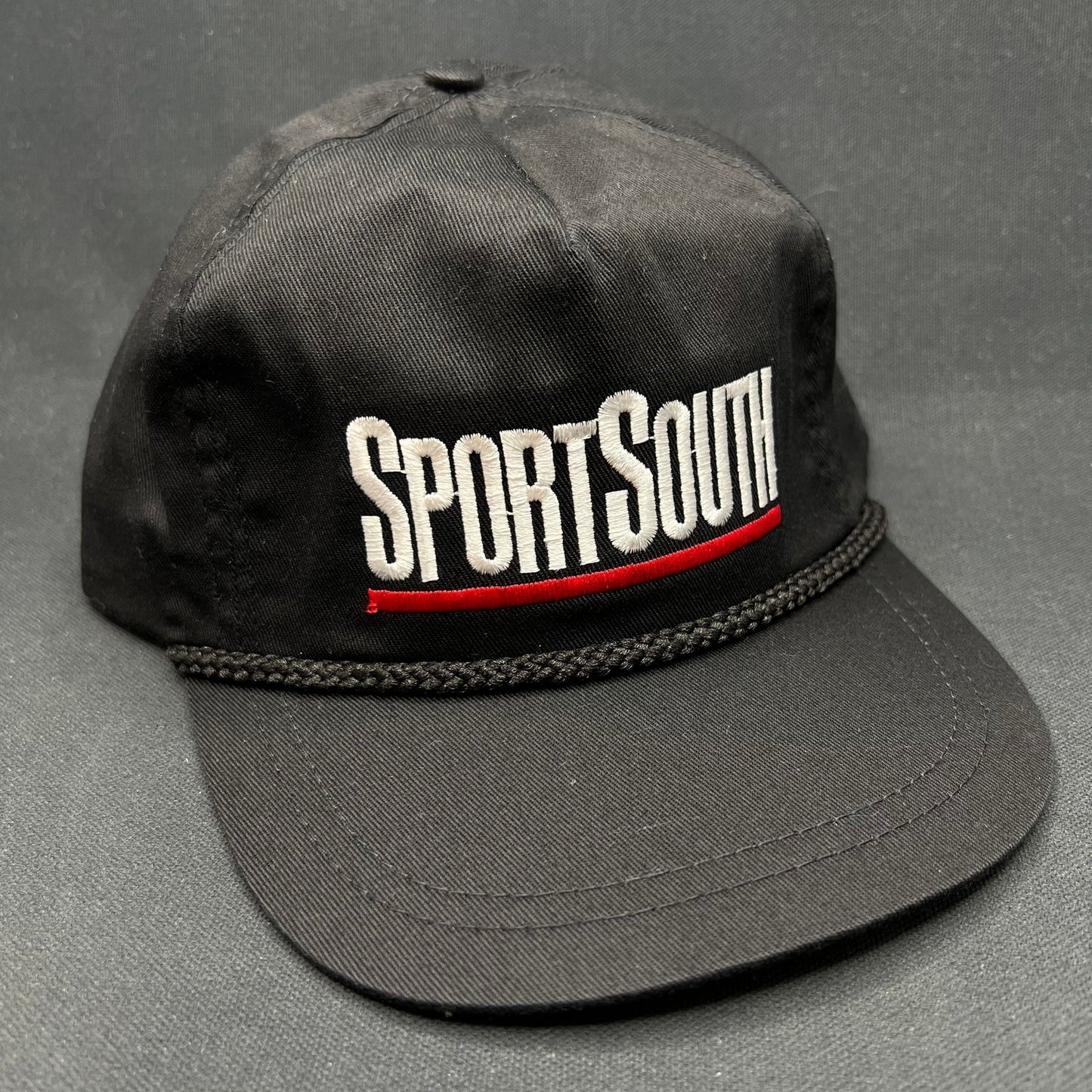 Vintage SportSouth Strapback Hat Black Rope Snapback USA Promo