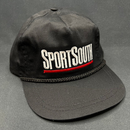 Vintage SportSouth Strapback Hat Black Rope Snapback USA Promo