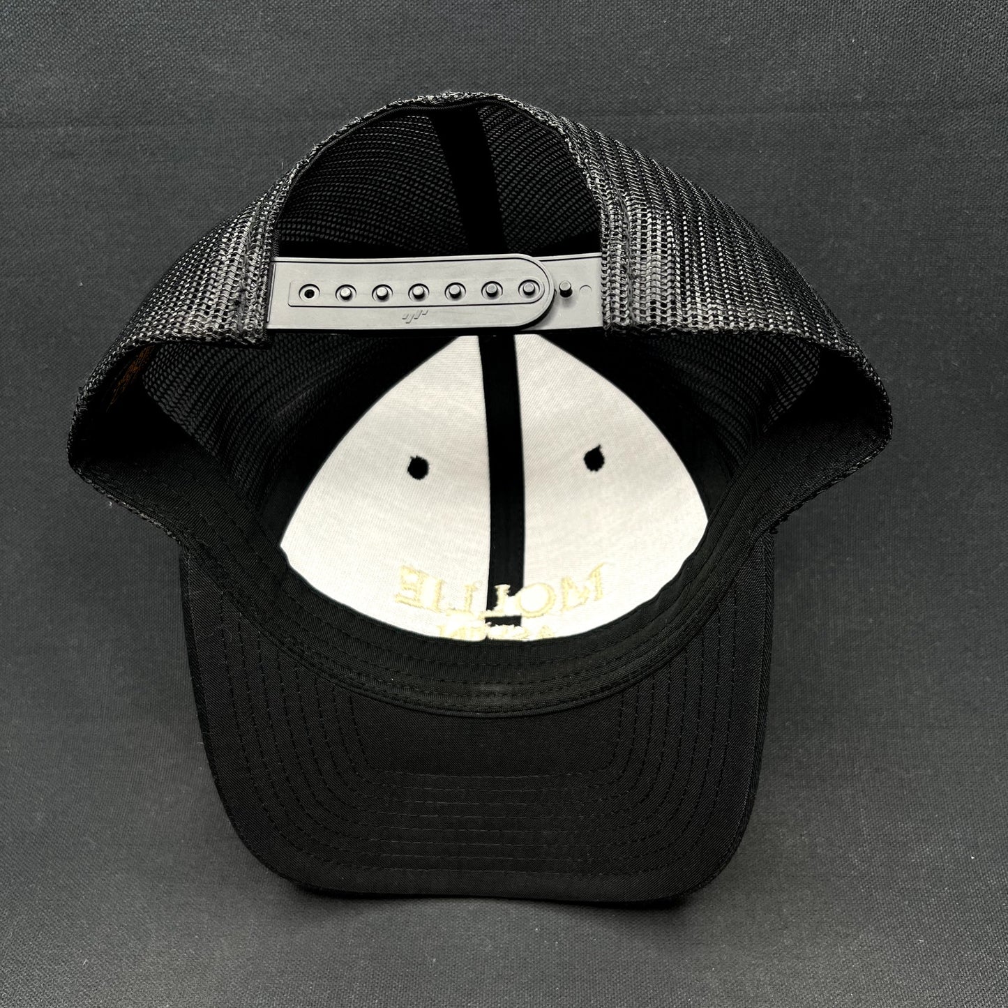 MOLLIE Aspen Hotel Snapback Trucker Hat Yupoong Classics Black Mesh Colorado