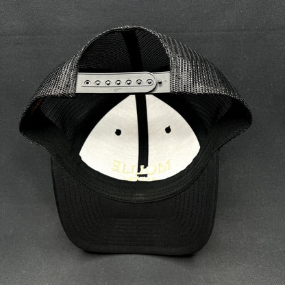 MOLLIE Aspen Hotel Snapback Trucker Hat Yupoong Classics Black Mesh Colorado