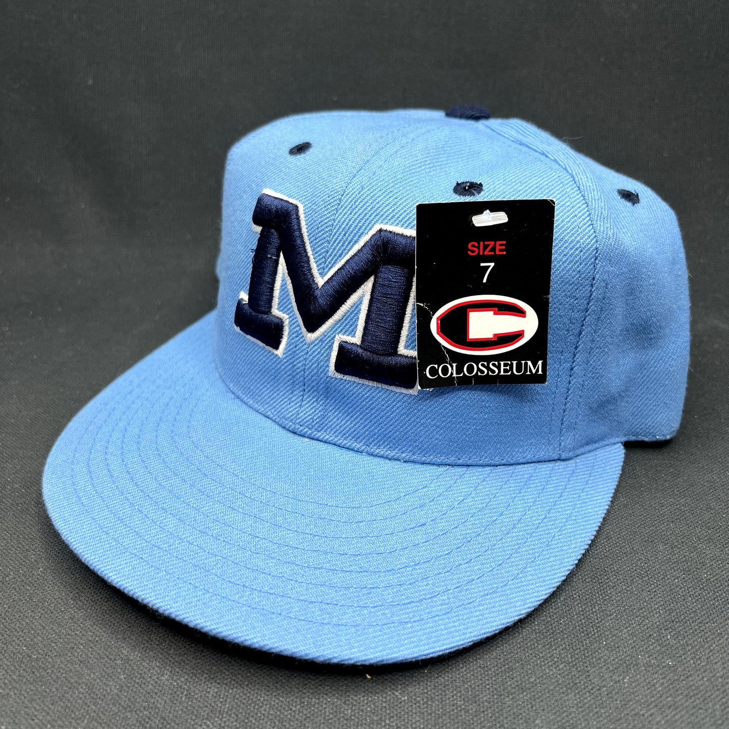 Vintage Michigan Wolverines Colosseum Fitted Hat Size 7 Blue NCAA