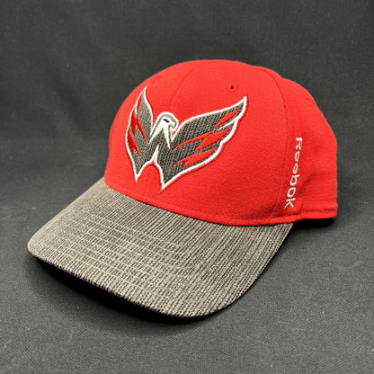Washington Capitals Reebok Center Ice Fitted Hat L/XL NHL Red Gray