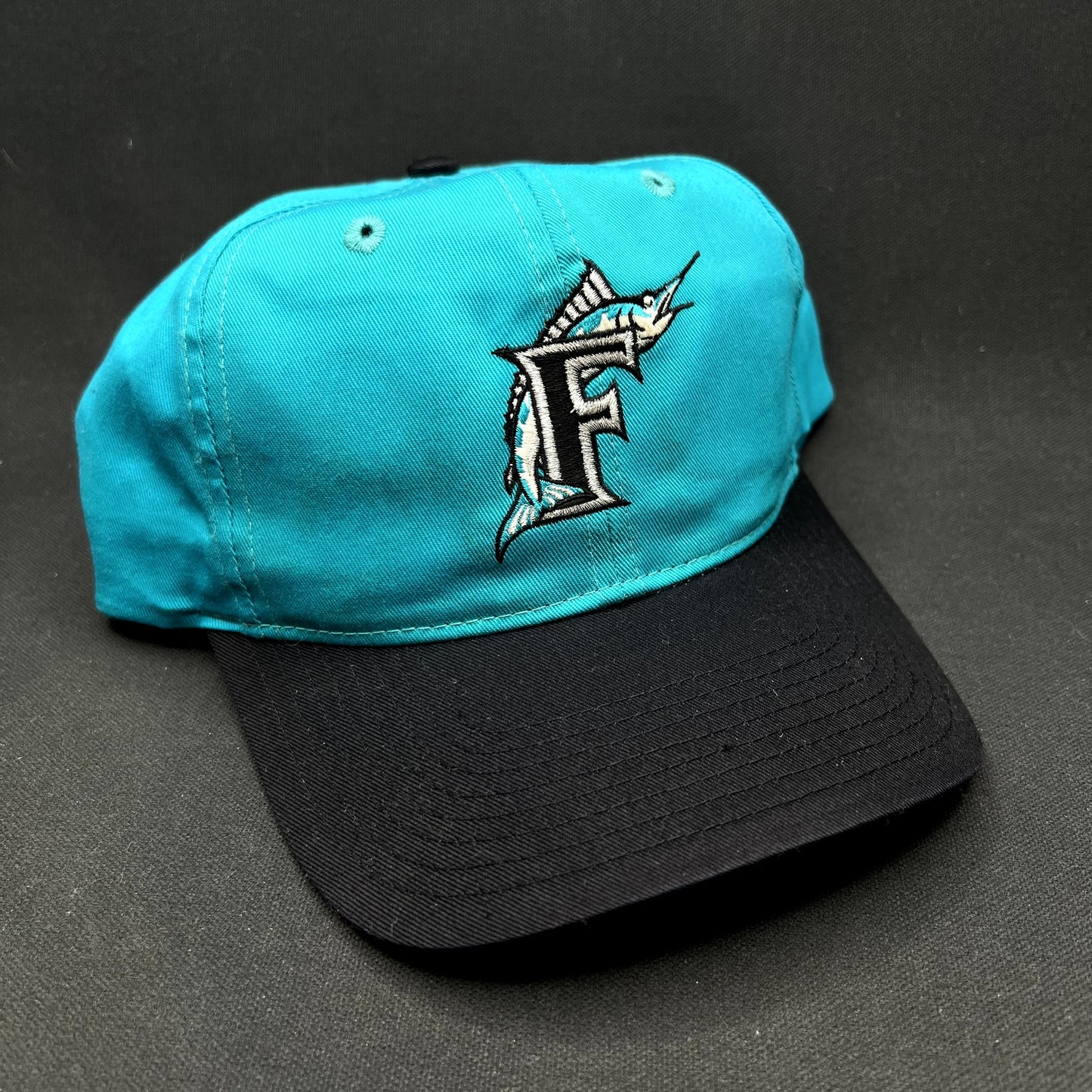 Vintage Florida Marlins Snapback Hat Twins Enterprise Teal MLB Cap