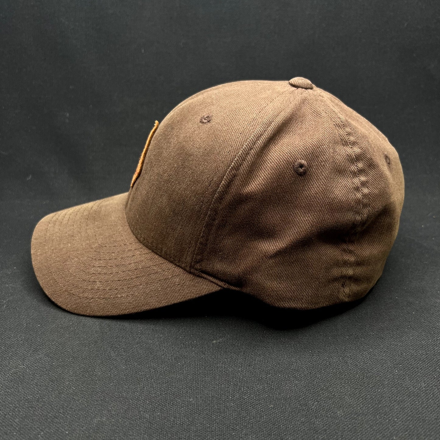Y2K Volcom Stone Logo Brown Flexfit Skate Surf Hat S/M