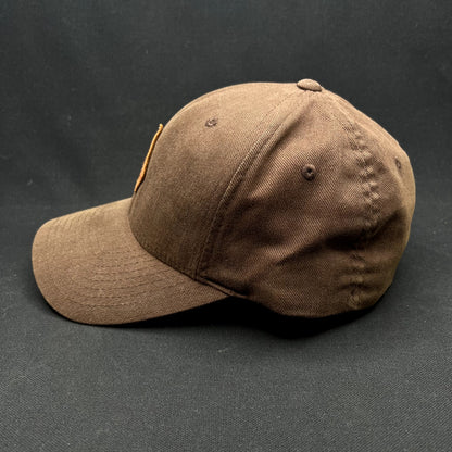 Y2K Volcom Stone Logo Brown Flexfit Skate Surf Hat S/M