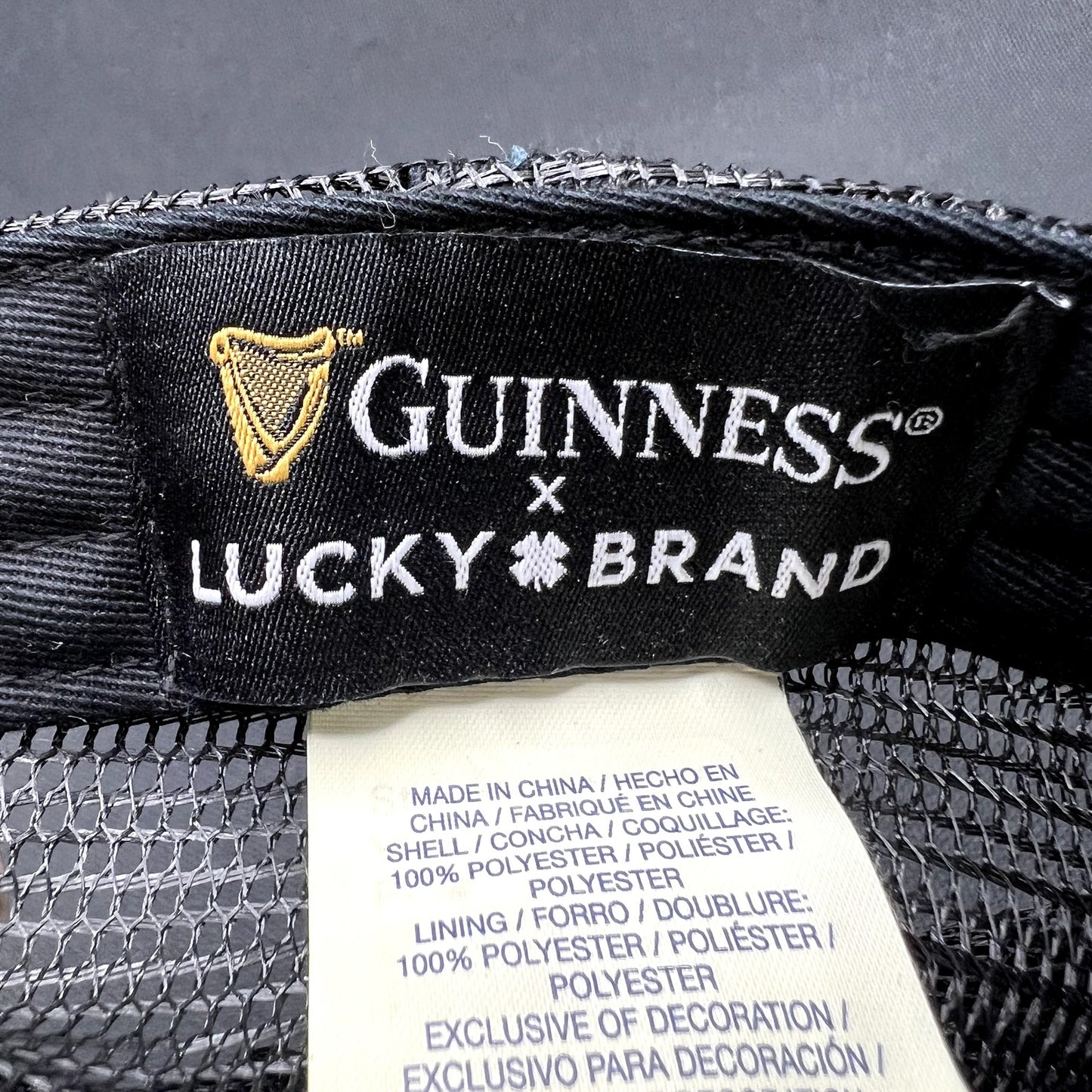 Guinness Lucky Brand Black Trucker SnapBack Beer Promo Hat
