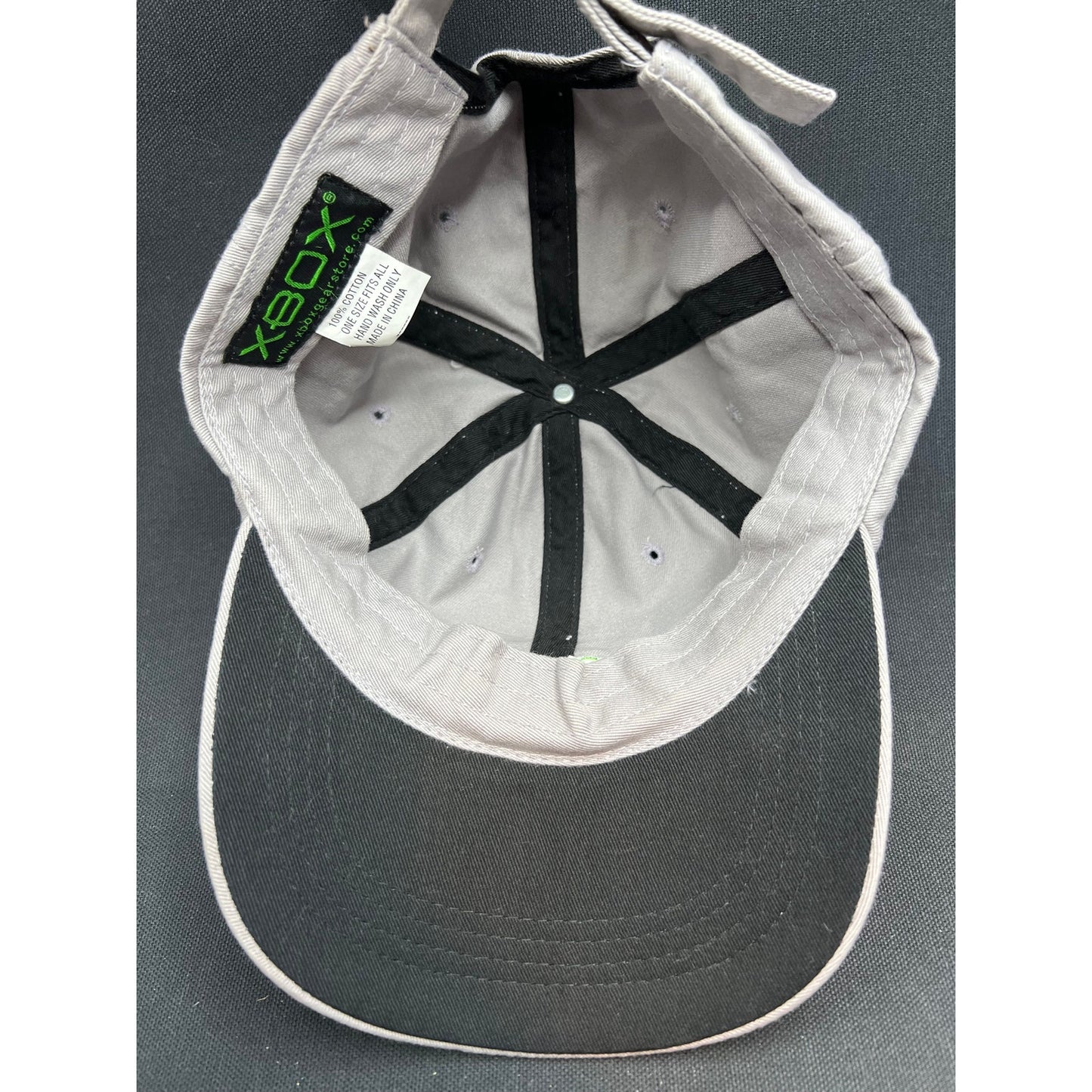 Vintage Xbox 360 Promo Hat Official Microsoft Strapback Gray Dad Cap Black Brim