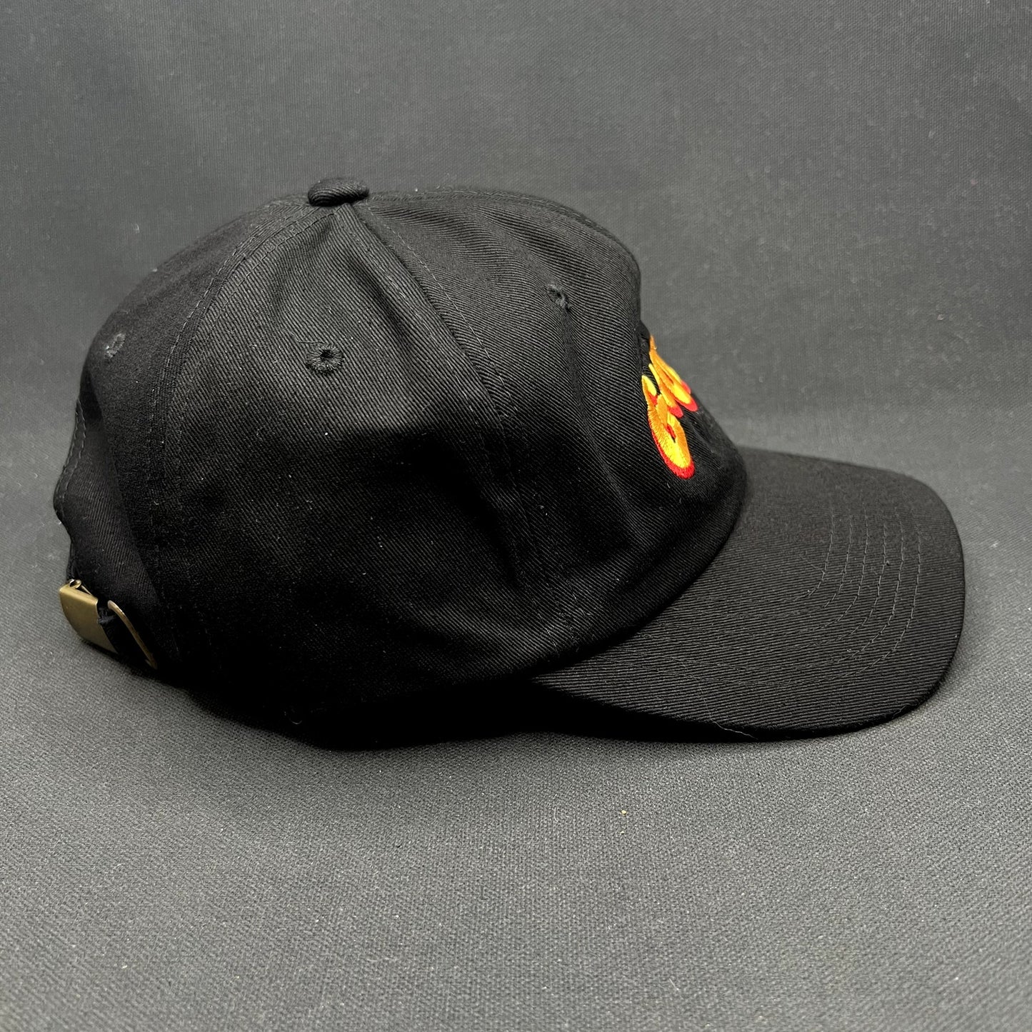 Mister Parmesan Gouda Cheese Logo Strapback Hat Black Los Angeles
