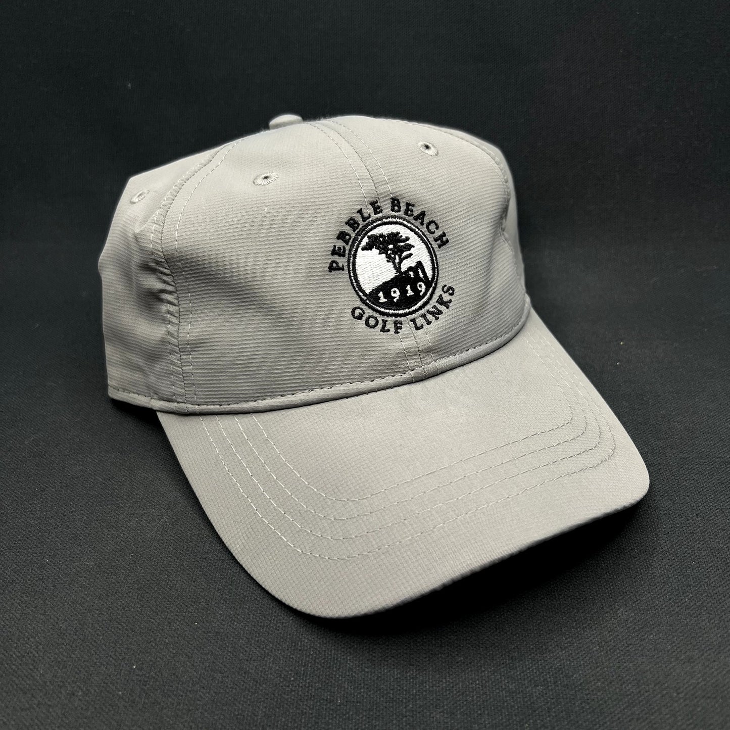 Pebble Beach Golf Links 1919 Strapback Hat Gray Pebble Beach Collection Golf Cap