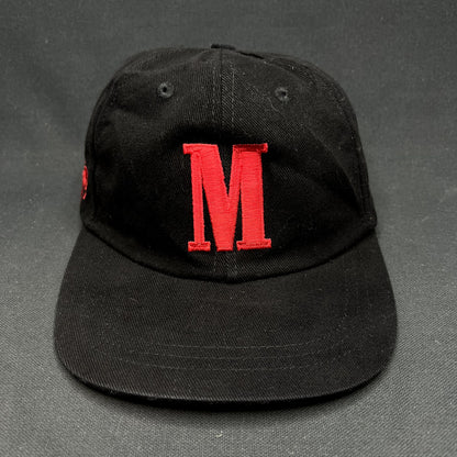 Vintage Marlboro Strapback Hat Black Leather Strap Tobacco Cap