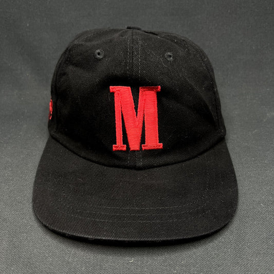 Vintage Marlboro Strapback Hat Black Leather Strap Tobacco Cap