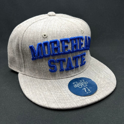 Morehead State Eagles Fitted Hat 7 1/4 Gray Blue W Republic Cap
