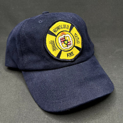 Vintage Honolulu Fire Department Strapback Hat Nissun Navy USA Patch
