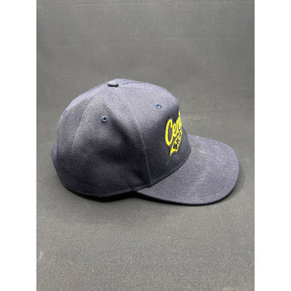 Vintage “Central Skid Row” Denim Snapback Hat 1990s OTTO Cap Yellow Script Logo