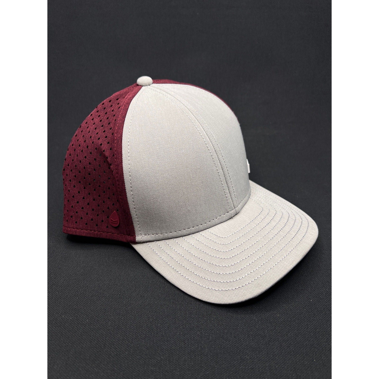 Melin A-Game Hydro Performance Hat – Grey & Maroon Water-Resistant Snapback (Designed in California)