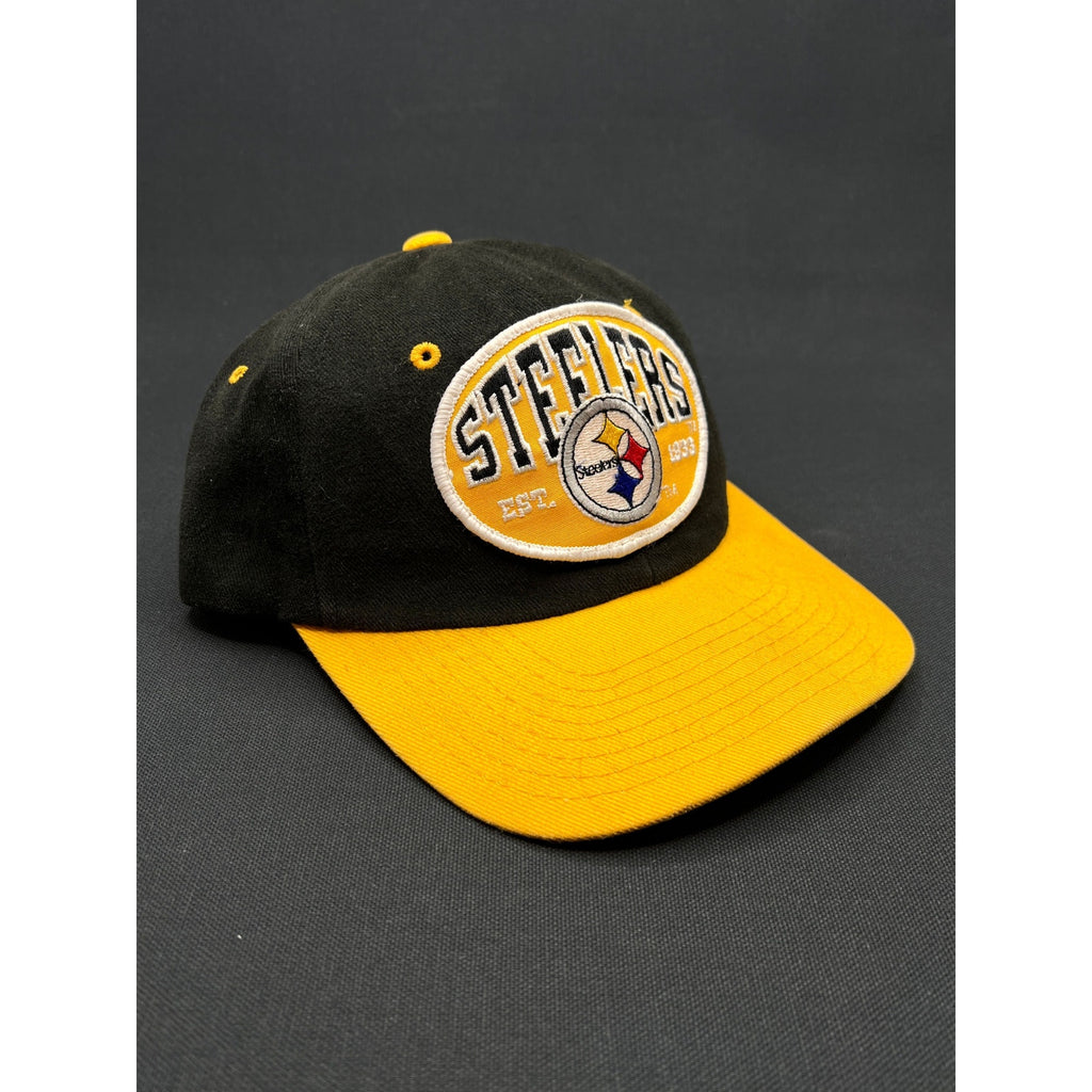 Vintage Pittsburgh Steelers Nutmeg Mills Snapback Hat – Black/Gold