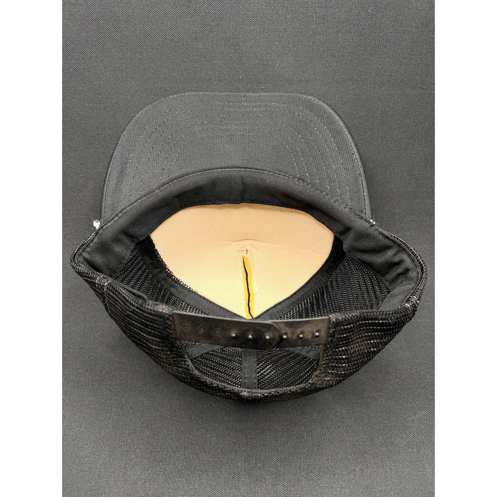 Vintage Apollo 11 NASA Space Trucker Hat Black Snapback Civic Cap Gold Leaf