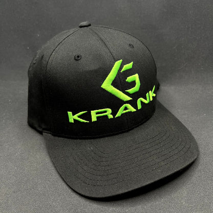 Krank Golf Flexfit L/XL Fitted Hat Black Green #KrankNation Golf Cap