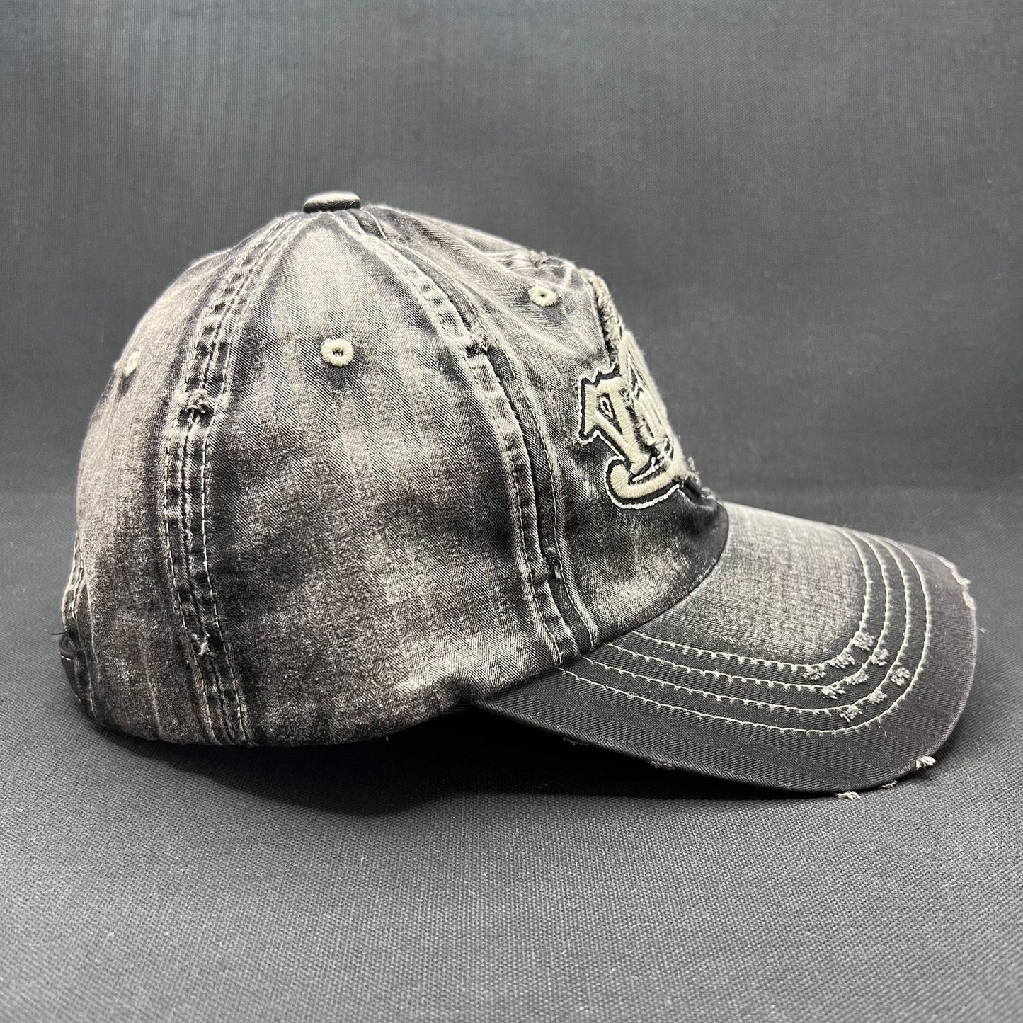 Von Dutch Erik Bostrom Custom Cycles Distressed Denim Strapback – Korea