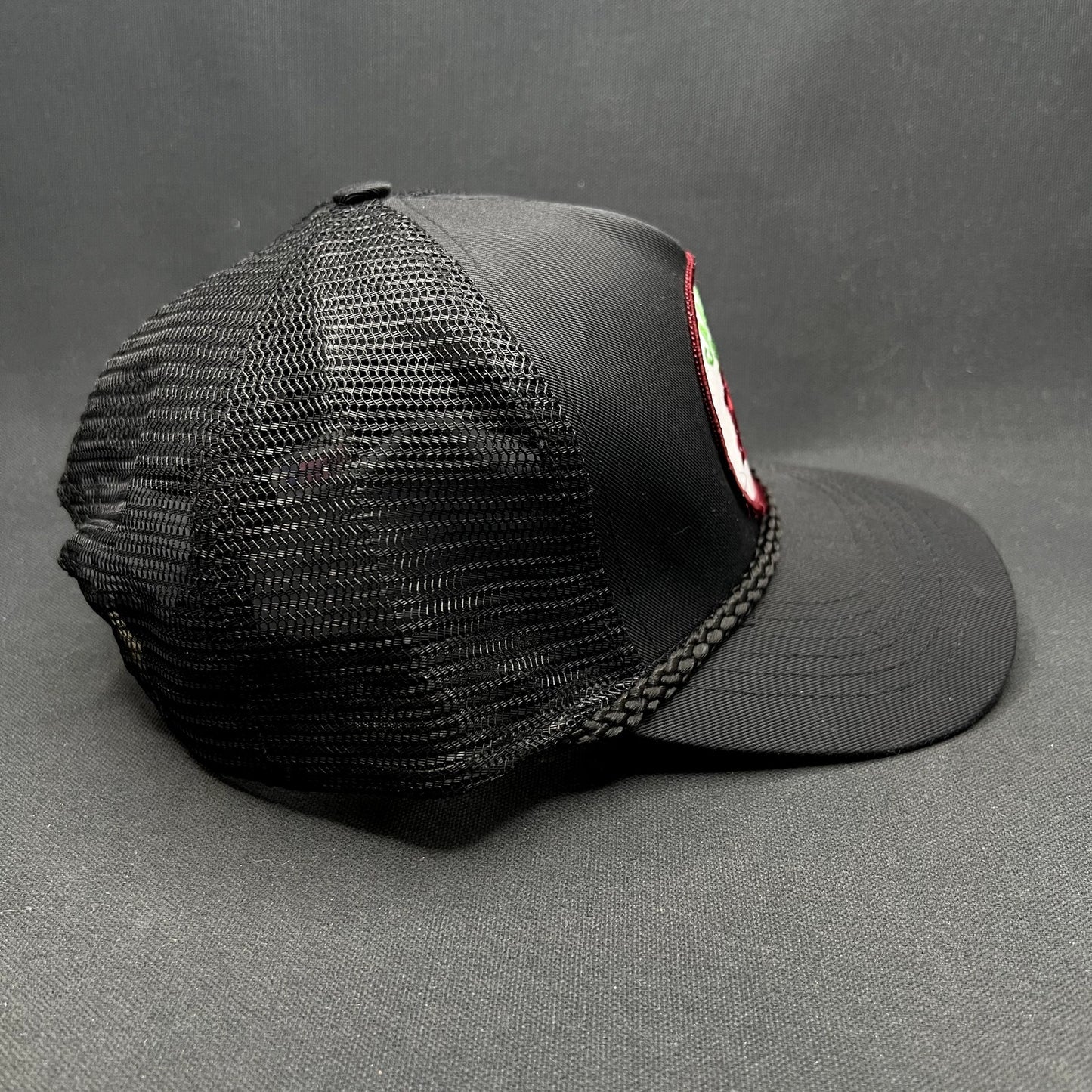 Vintage Calistoga Wine Trucker Snapback Hat Black Mesh Rope Cap Vineyard Napa