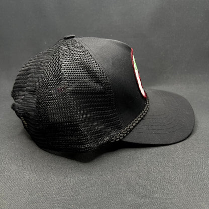 Vintage Calistoga Wine Trucker Snapback Hat Black Mesh Rope Cap Vineyard Napa