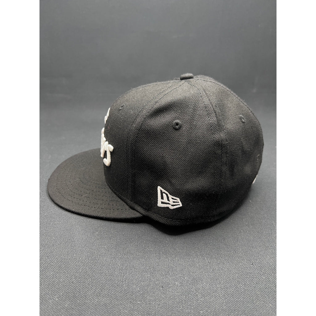 LA Dodgers Black White Script New Era 59FIFTY Fitted Hat New Era MLB 7¼