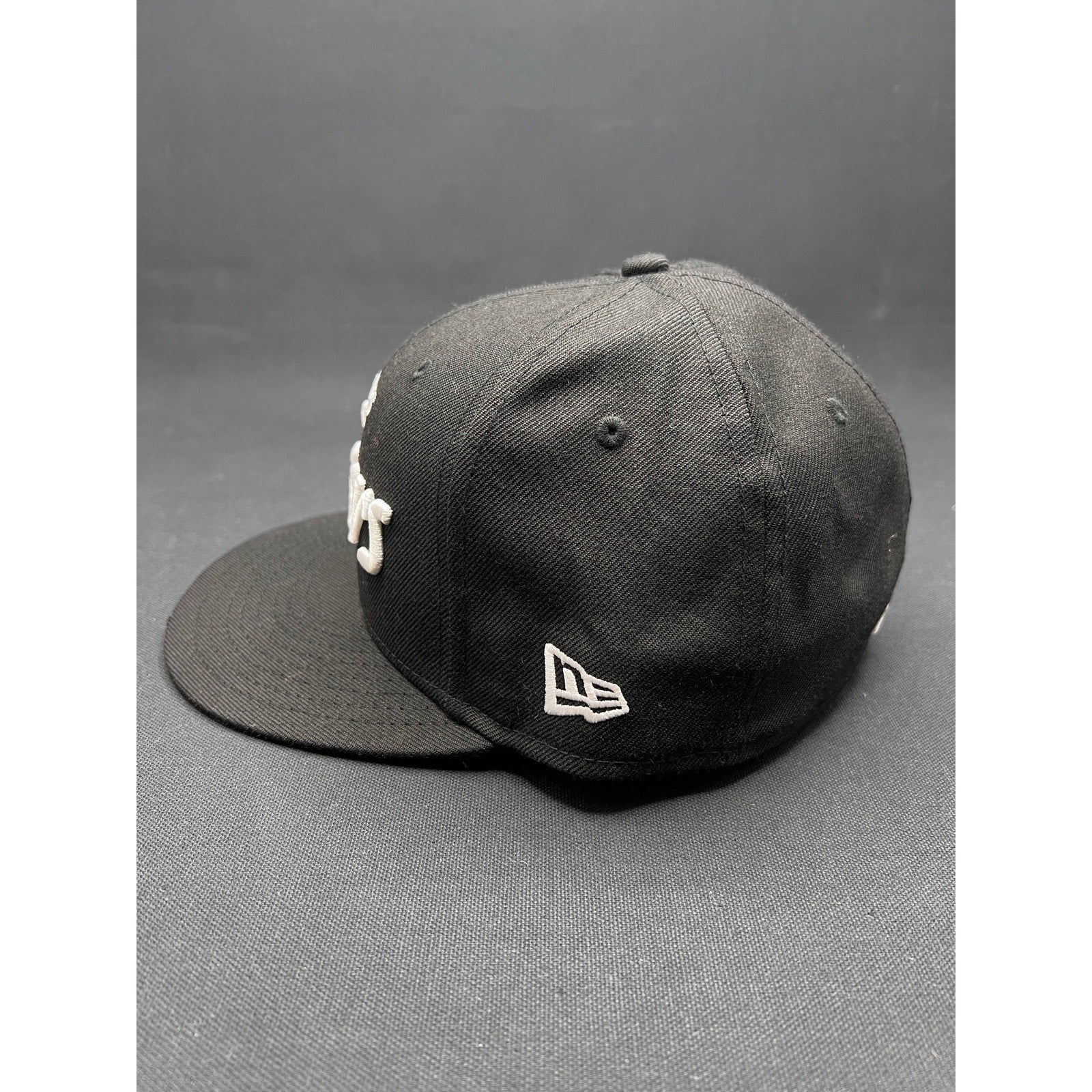 LA Dodgers Black White Script New Era 59FIFTY Fitted Hat New Era MLB 7¼