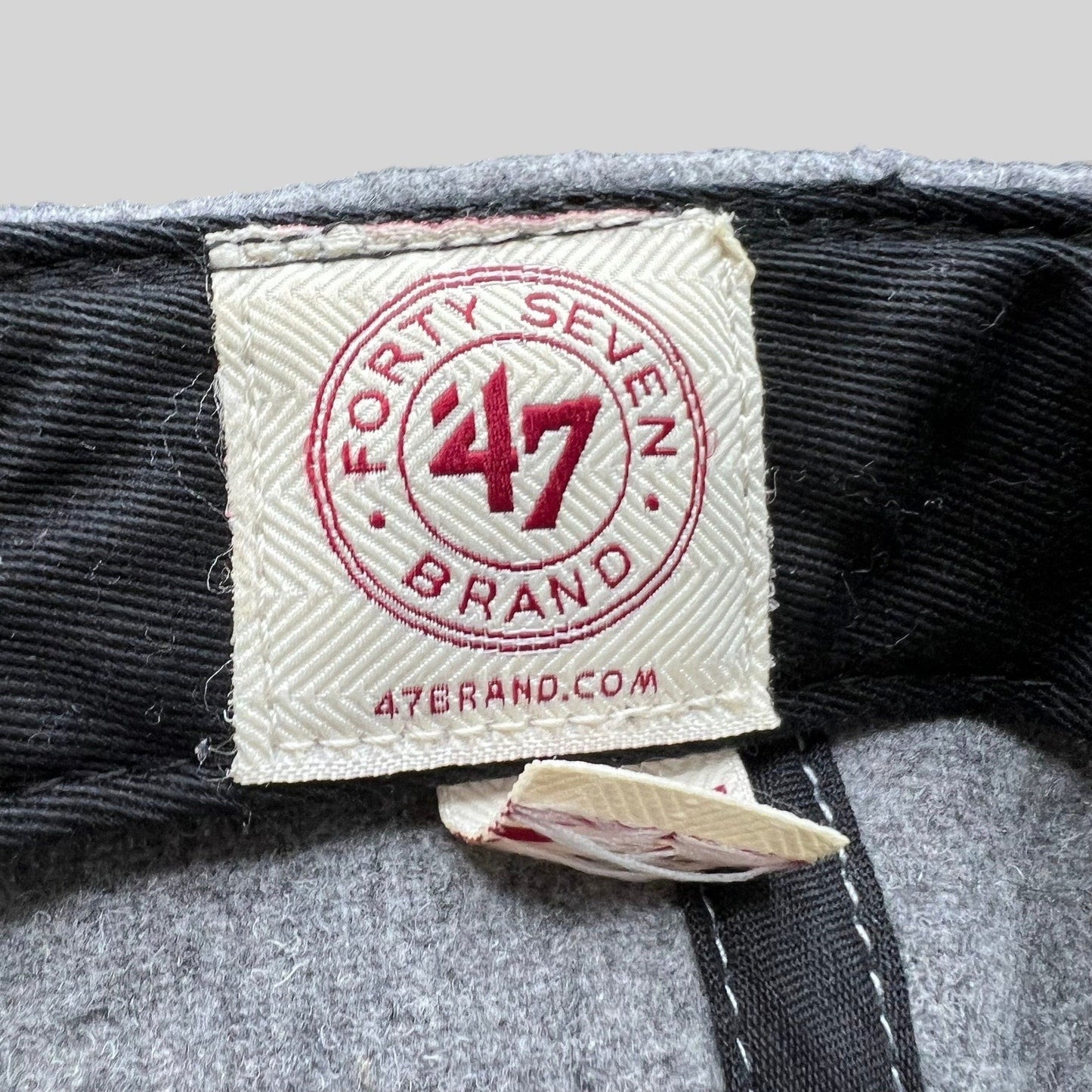 Raree Finds ’47 Brand woven interior label on a grey wool Colorado Rockies baseball cap