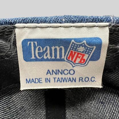 Raree Finds vintage Annco Kansas City Chiefs hat interior tag showing Team NFL branding and Made in Taiwan origin