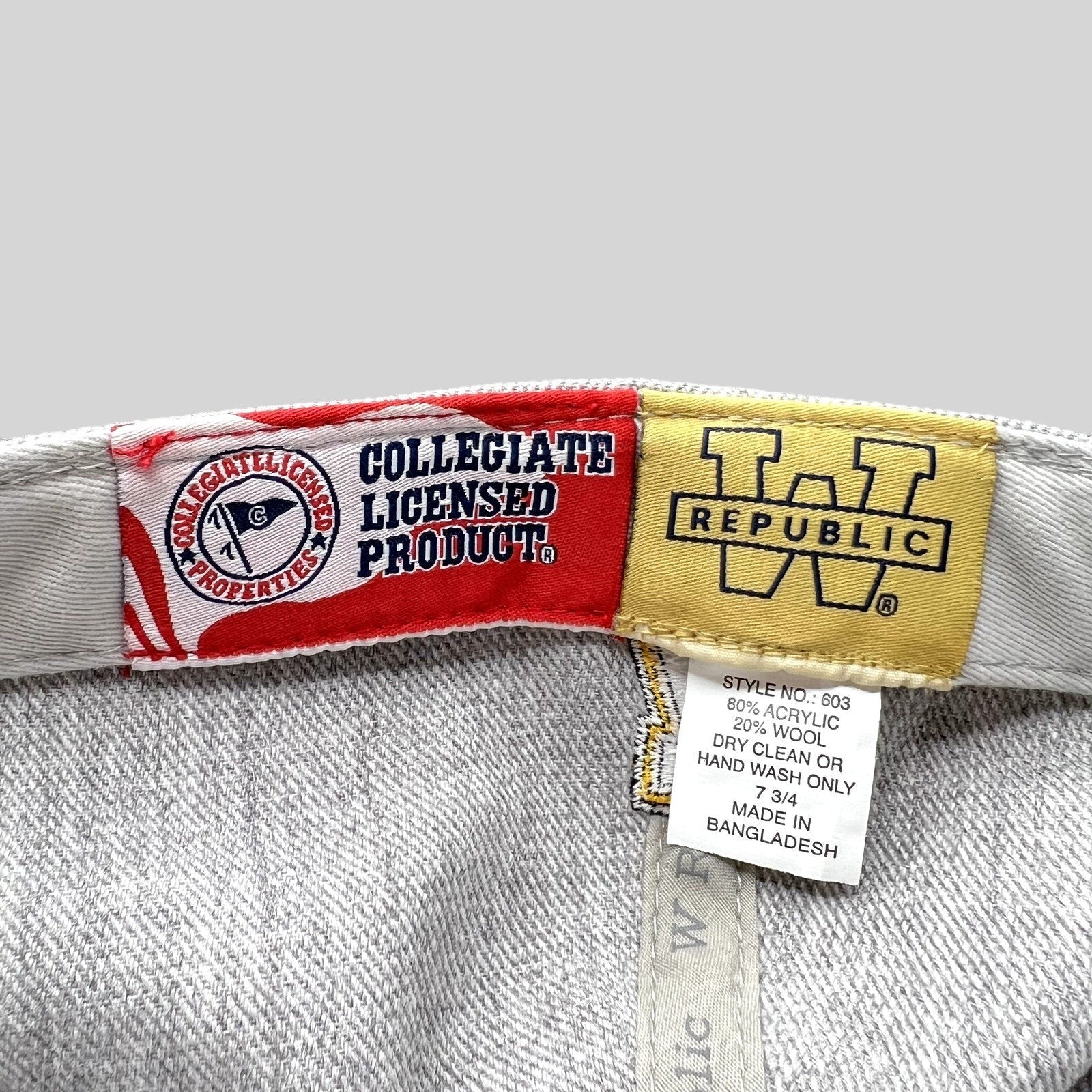 Raree Finds W Republic Appalachian State Mountaineers fitted hat interior tag showing collegiate licensed branding