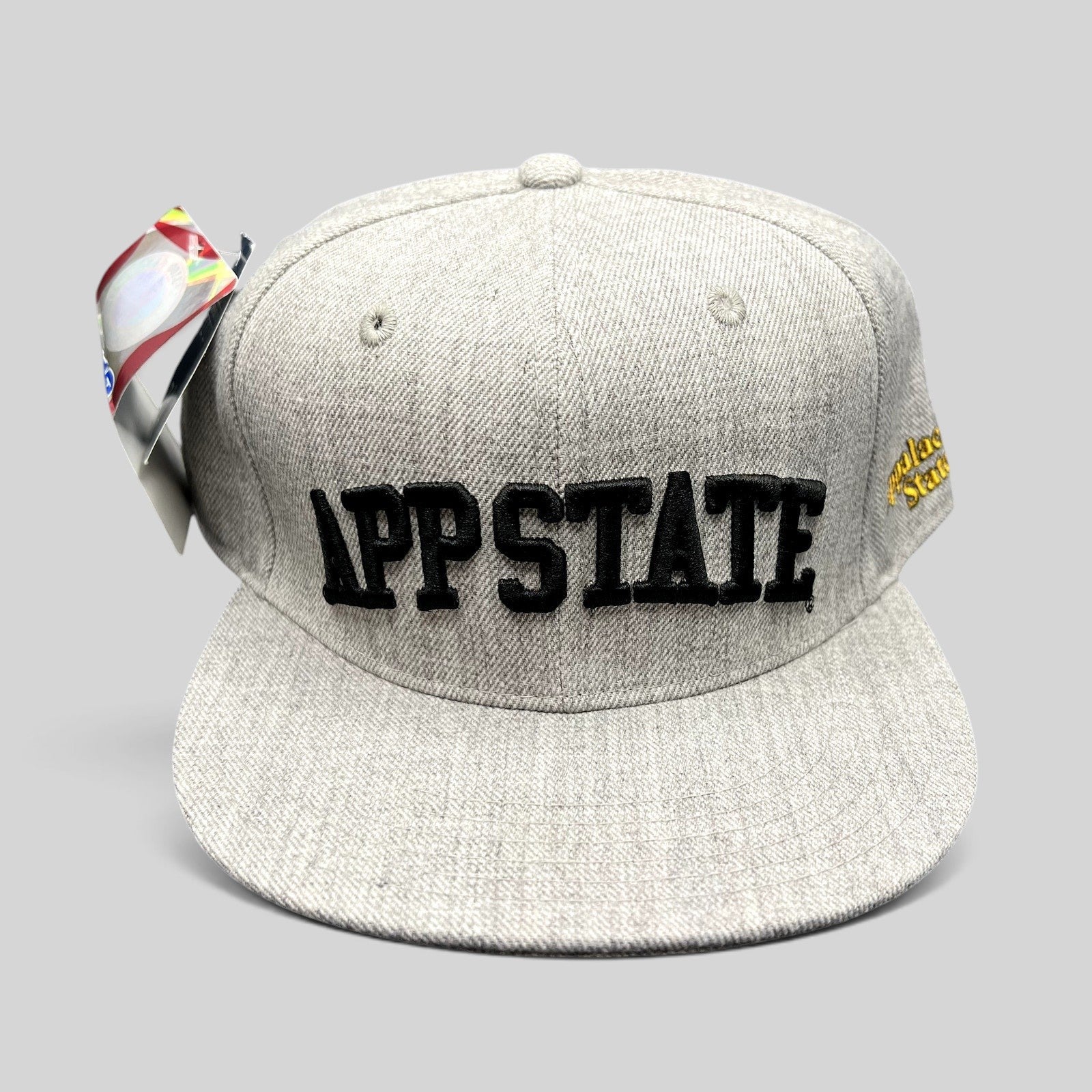 Raree Finds heather gray W Republic Appalachian State Mountaineers fitted hat with black raised front embroidery