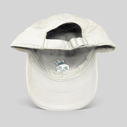 Raree Finds cream cotton strapback dad hat with New Orleans Baby Cakes logo on the interior and signed brim