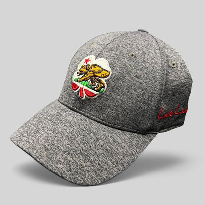 Raree Finds Black Clover heather gray performance golf cap with California bear and clover logo embroidery
