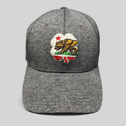 Raree Finds Black Clover heather gray performance golf cap with embroidered California bear clover logo