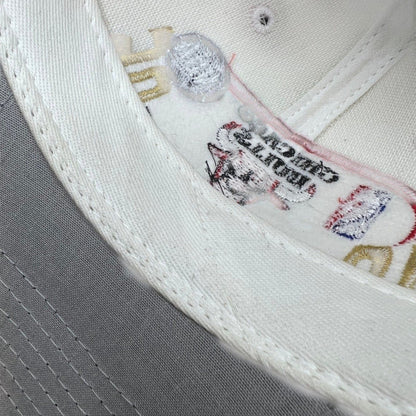 Raree Finds vintage 1996 Chicago Bulls NBA Champions snapback hat interior showing embroidery and stitching details
